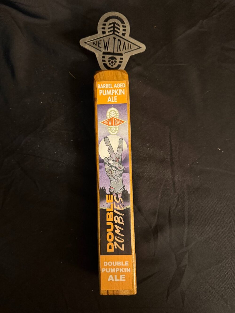 New Trail Brewing Double Zombies Barrel Aged Pumpkin Ale Beer Tap Handle